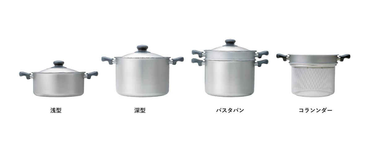 ステンレス・アルミ三層鋼 両手鍋 浅型 | Yanagi-Shop