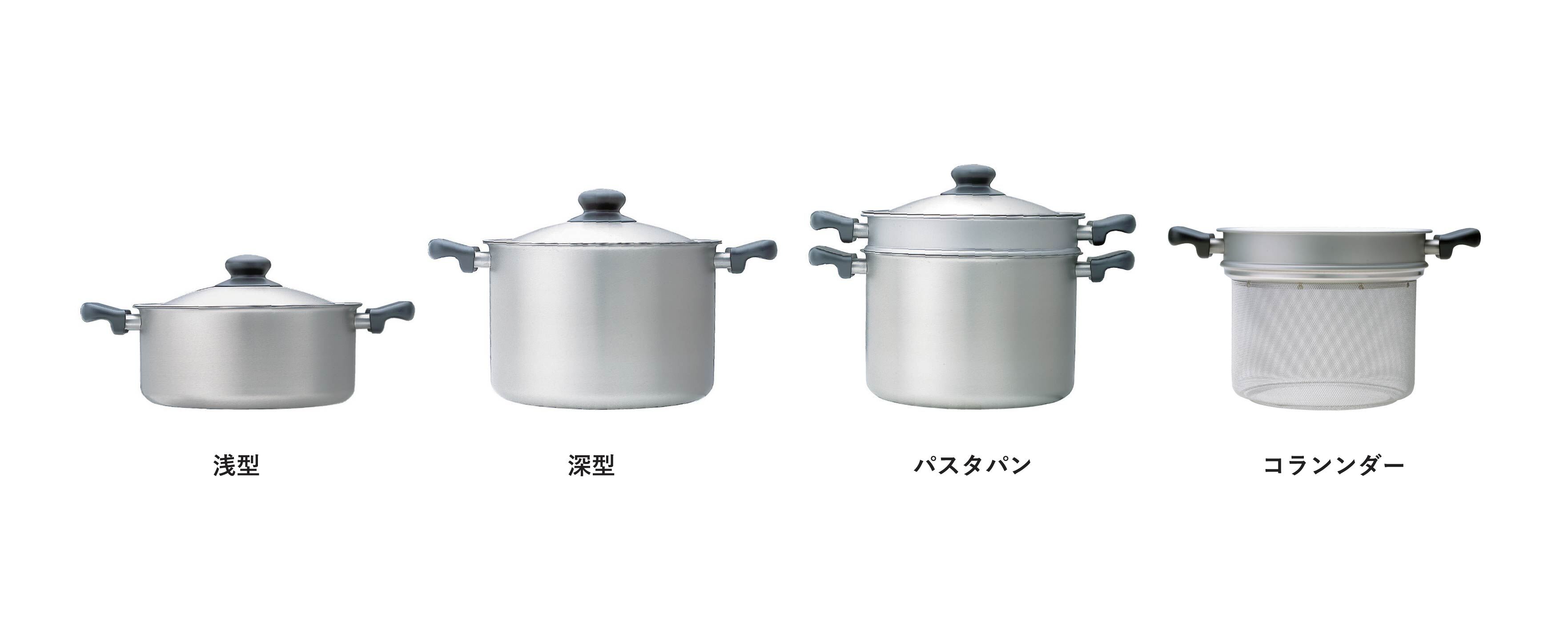 ステンレス・アルミ三層鋼 両手鍋 浅型 | Yanagi-Shop