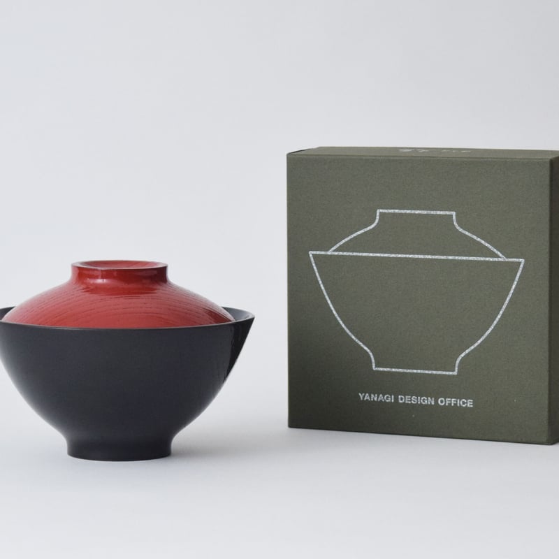 YANAGI DESIGN 柳宗理蓋付き煮物椀　目弾き小 蓋赤、本体黒 柳漆椀 目弾き小 | Yanagi-Shop