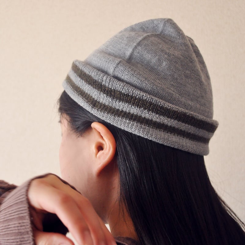 無縫製ニット帽 ベーシック （グレー地） | (有)佐藤ニット