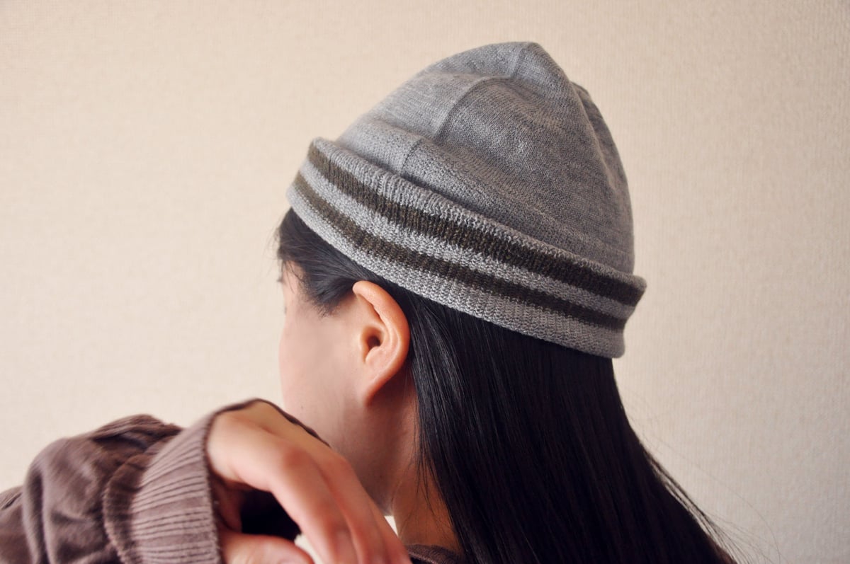 無縫製ニット帽 ベーシック （グレー地） | (有)佐藤ニット