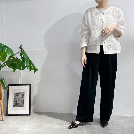 クルーネックカーディガン(型紙/キット)　CW26-139BL