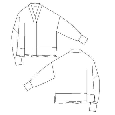 thinkのカーディガン(型紙/キット)　CW25-112PO