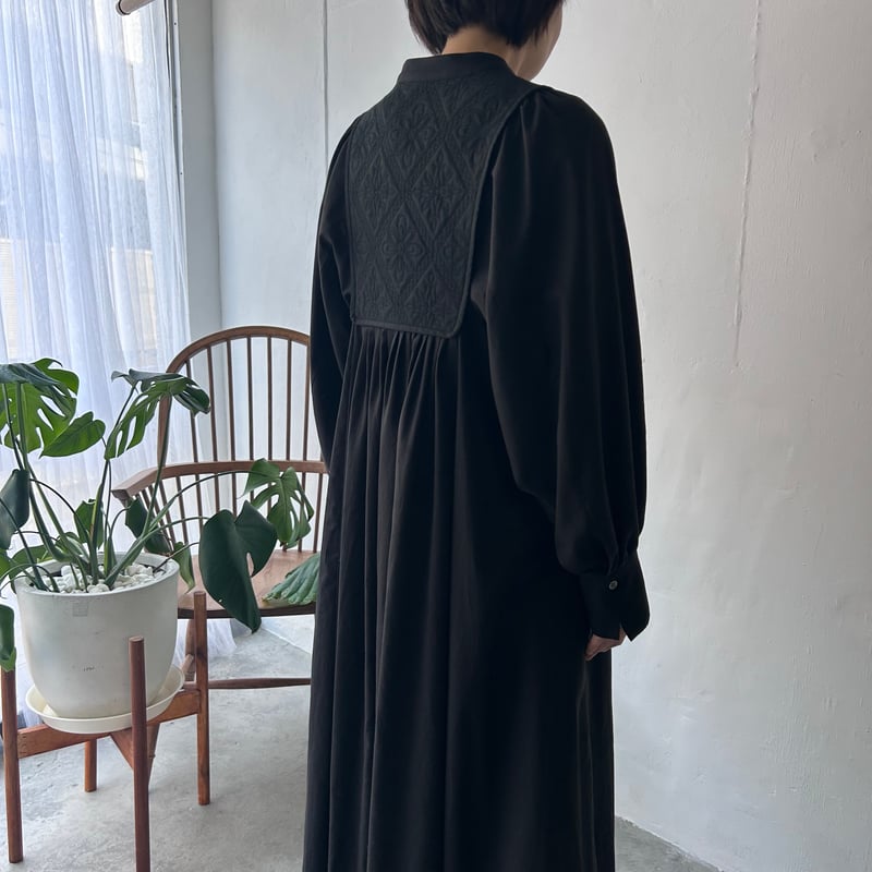 最終額　新品　パンダクラブペチ付きワンピース　ブラック　3L ヨークタックワンピース(型紙) CW24-80OP | think pattern ハンドメイ