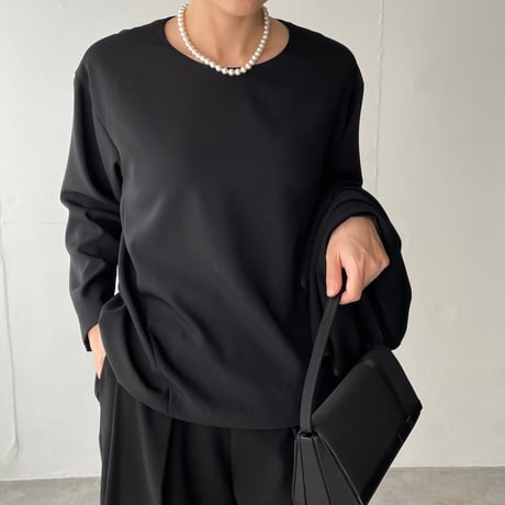 《thinkblack》　斜め切替ブラウス(キット/お仕立て)　CW25-98BL