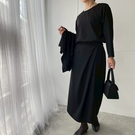 《thinkblack》　斜め切替ブラウス(キット/お仕立て)　CW25-98BL