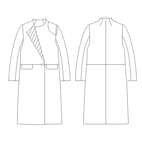 《thinkblack》ウエスト切替ロングジャケット(キット/お仕立て)　CW25-92JK