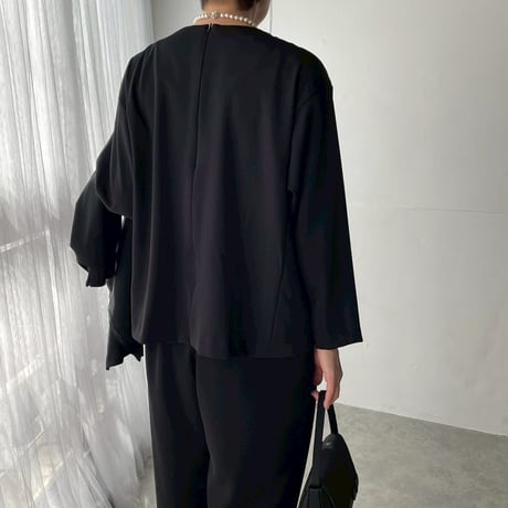 《thinkblack》　斜め切替ブラウス(キット/お仕立て)　CW25-98BL