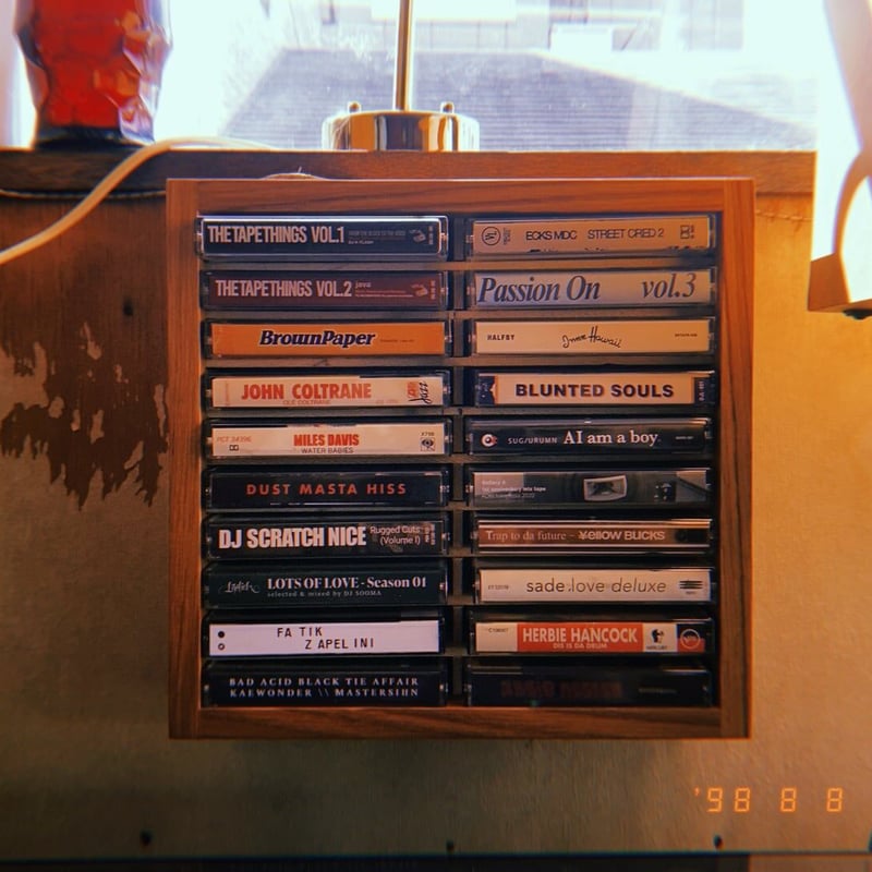 Cassette Rack 厚かっ Biscuit OAK 40cassettes