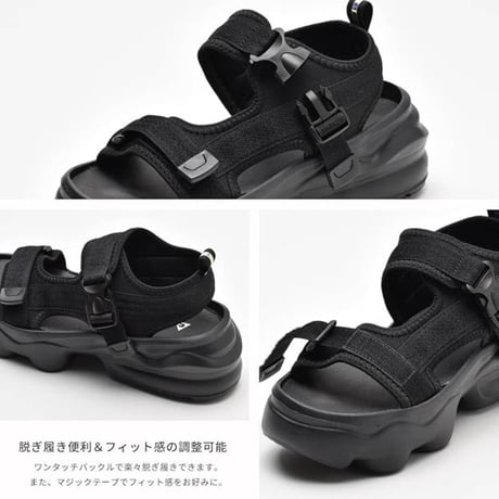 GERRY レディース サンダル GR5589 (BLK,BEG,WHT)