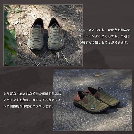 発根祈願 スリッポン サボサンダル (ブラック カーキ ベージュ）（CDX0001)