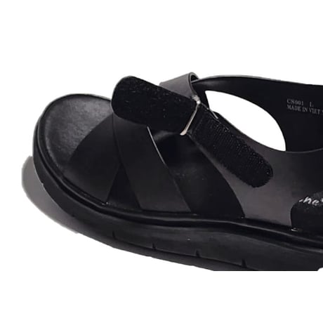 【軽量×快適】クロスベルトサンダル CS001 BLK（ブラック）レディース