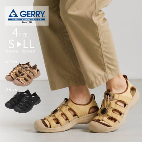 GERRY メンズ スポーツサンダル GR6605 (BEG,BLK)