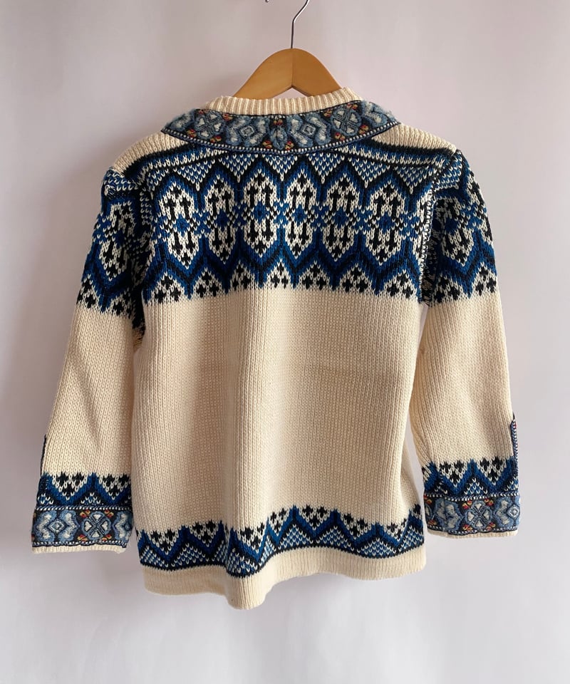 60~70's Vintage Metal hook nordic knit cardigan 60~70's Vintage Metal hook nordic knit cardigan