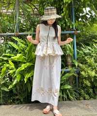 Remake tablecloth dress orange flower