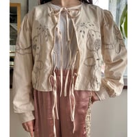 Remake: tablecloth ribbon blouse ②