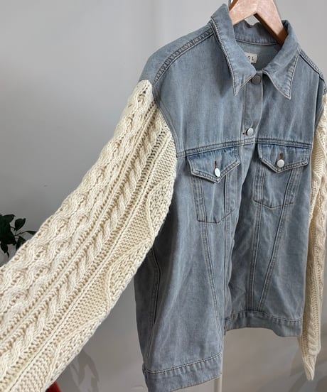 Denim & knit jacket