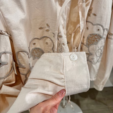 Remake: tablecloth ribbon blouse ②