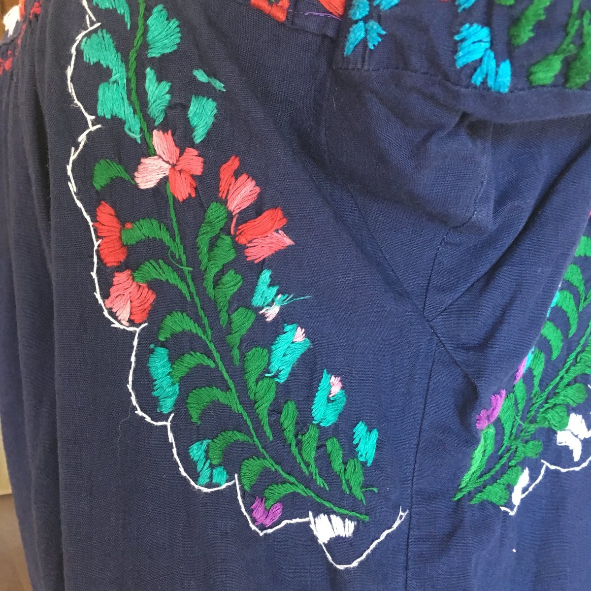 ヴィンテージ　メキシカンワンピース　刺繍 サンアントニーノ刺繍 ワンピース ヴィンテージ メキシカン