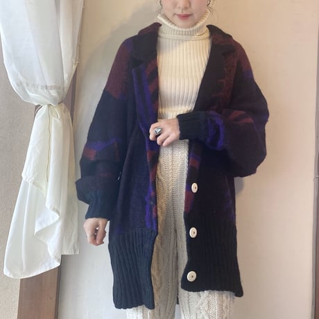 80s mohair knit cardigan