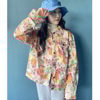 Flower printed cotton jacket