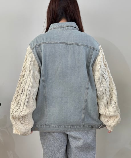 Denim & knit jacket