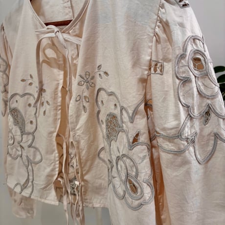 Remake: tablecloth ribbon blouse ②