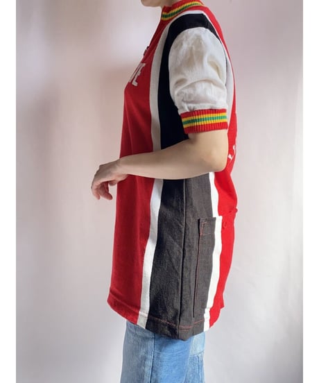 Made in France 70-80s cycling shirt red