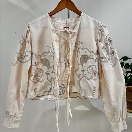 Remake: tablecloth ribbon blouse ②
