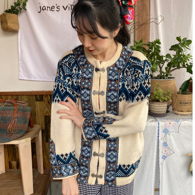 NORDSTRIKK カーディガン 50 ノルウェイ製 USED Made in Norway 70s