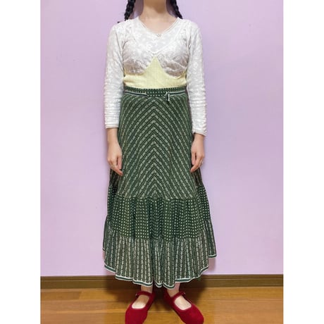 Deep green tyrol tired skirt