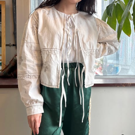 Remake: tablecloth ribbon blouse ⑦