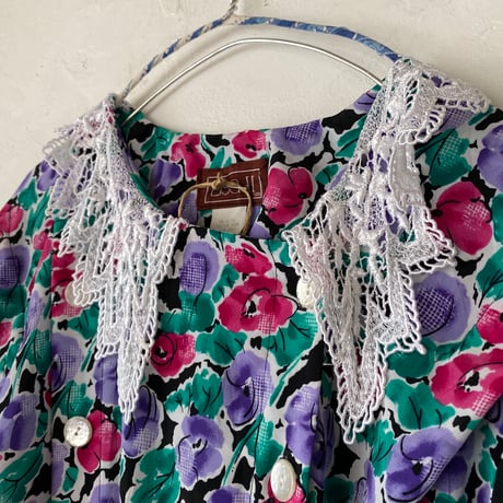 Purple and pink lace dress