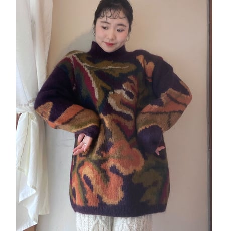 Unique design mohair knit