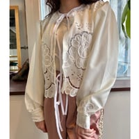Remake: tablecloth ribbon blouse ⑤