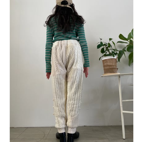 ✨New year special✨Remake patchwork cable knit pants 04