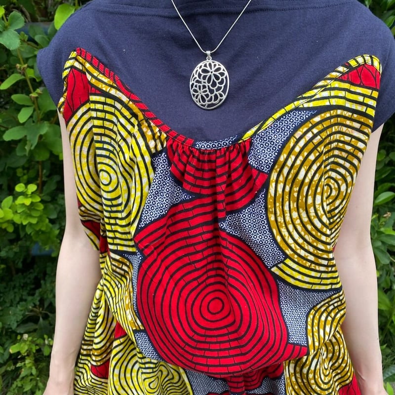 vintage Tee× African Batik Remake tunic