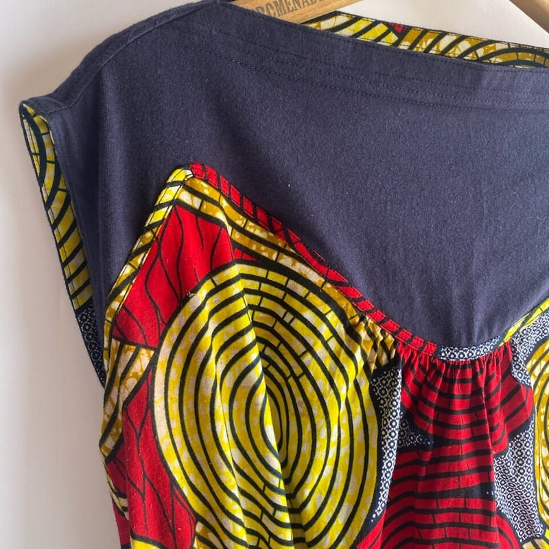 vintage Tee× African Batik Remake tunic