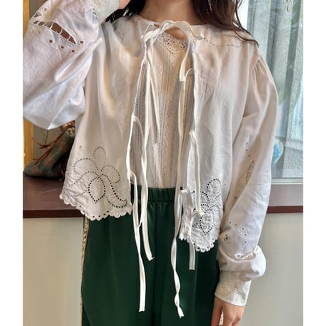 Remake: tablecloth ribbon blouse ⑨