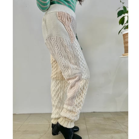 ✨New year special✨Remake patchwork cable knit pants 01