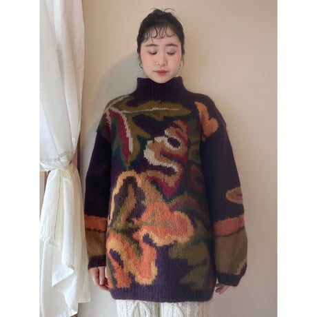 Unique design mohair knit