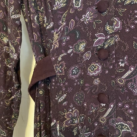 Wine color rayon button dress