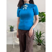 70s light blue summer knit
