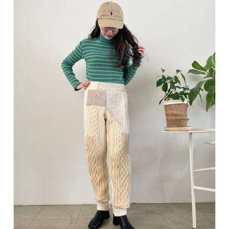 ✨New year special✨Remake patchwork cable knit pants 06