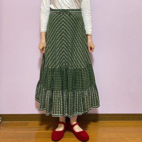 Deep green tyrol tired skirt