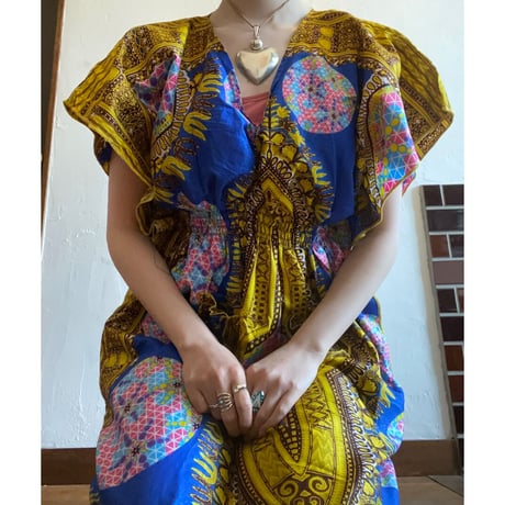 African batik long dress
