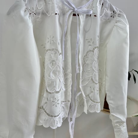 Remake: tablecloth ribbon blouse ⑤