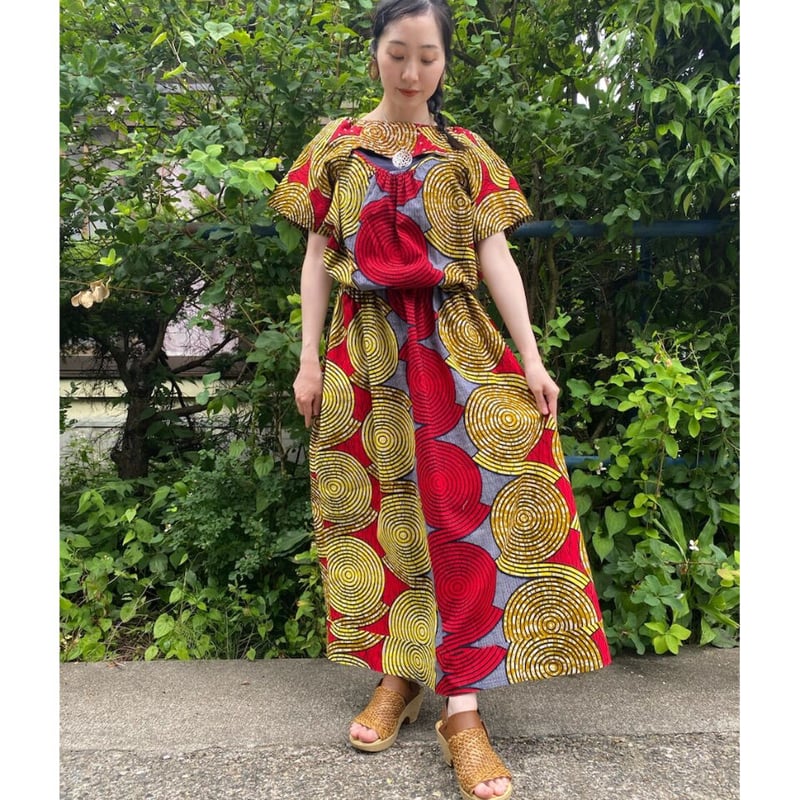 vintage Tee× African Batik Remake tunic