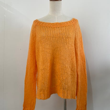 Orange mohair knit