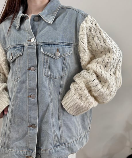 Denim & knit jacket